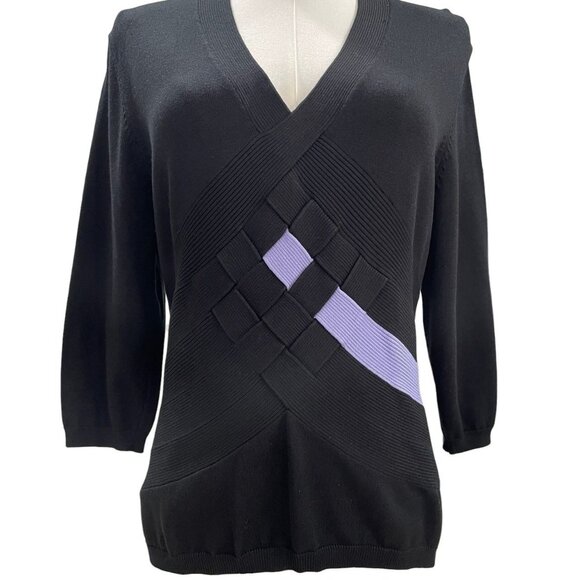 Jamie Sadock Silk Blend Black Top L Minimalist Modern Artsy Avant Garde Unique - Picture 5 of 9